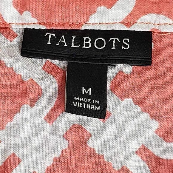 Talbots Shirt Popover Orange Women’s Size Medium M Resort Wear Popover - Picture 6 of 8